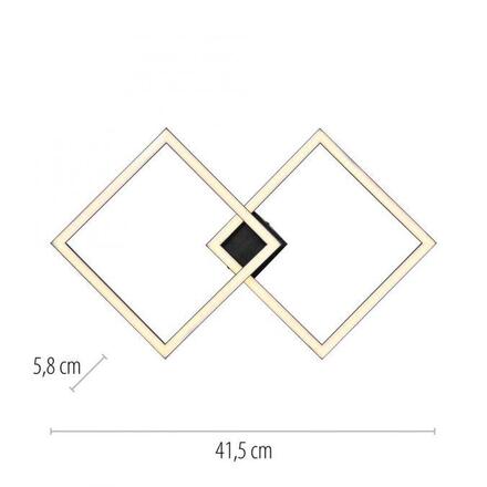 JUST LIGHT LED stropní svítidlo IVEN, černé, 2 čtverce, ploché, teplá bílá moderní 3000K