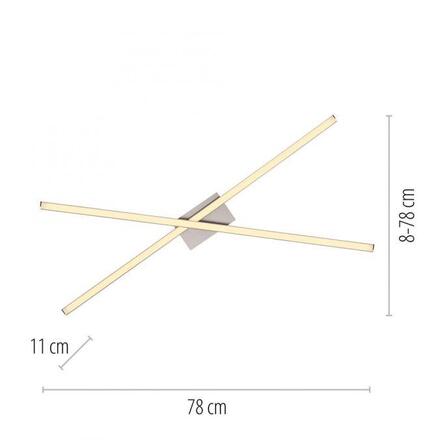 JUST LIGHT LED stropní svítidlo SIMON, stříbrná, podlouhlé, teplá bílá, otočná světelná ramena 3000K