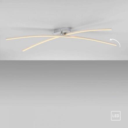 JUST LIGHT LED stropní svítidlo SIMON, stříbrná, podlouhlé, teplá bílá, otočná světelná ramena 3000K