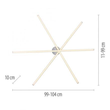 JUST LIGHT LED stropní svítidlo SIMON, stříbrná, tvar hvězdy, podlouhlé 3000K