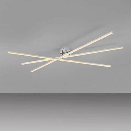 JUST LIGHT LED stropní svítidlo SIMON, stříbrná, tvar hvězdy, podlouhlé 3000K