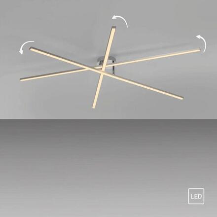JUST LIGHT LED stropní svítidlo SIMON, stříbrná, tvar hvězdy, podlouhlé 3000K