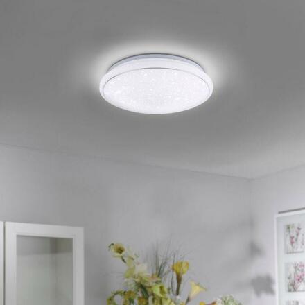 LEUCHTEN DIREKT is JUST LIGHT LED stropní svítidlo, Smart Home, RGB+W, křišťálový vzhled, dálkový ovladač, CCT MEDION RGB+2700-5000K