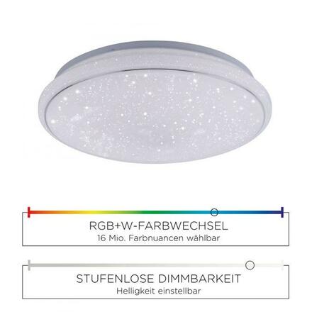 LEUCHTEN DIREKT is JUST LIGHT LED stropní svítidlo, Smart Home, RGB+W, křišťálový vzhled, dálkový ovladač, CCT MEDION RGB+2700-5000K