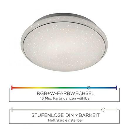 LEUCHTEN DIREKT is JUST LIGHT LED stropní svítidlo, Smart Home, RGB+W, dálkový ovladač, hvězdné nebe MEDION RGB+2700-5000K