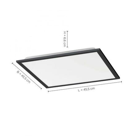 LEUCHTEN DIREKT is JUST LIGHT LED panel svítidlo hranaté v černé s nastavitelou barvou světla a funkcí stmívání 2700-5000K