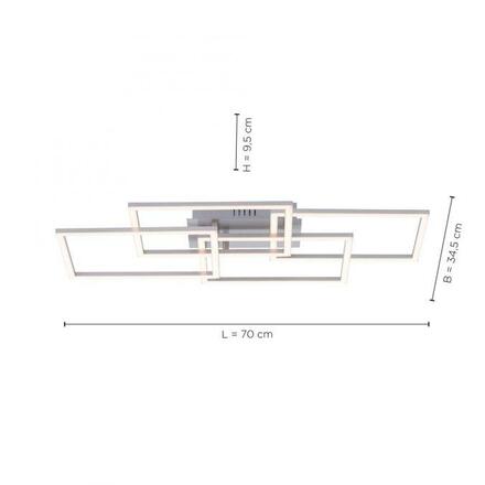 LEUCHTEN DIREKT is JUST LIGHT LED stropní svítidlo v barvě oceli v moderním designu a funkcí stmívání SimplyDim 2700K