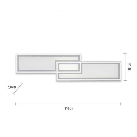 LEUCHTEN DIREKT is JUST LIGHT LED stropní svítidlo bílé ploché 110x28, dálkový ovladač, stmívatelné, CCT nastavení teploty barvy 2700-5000K