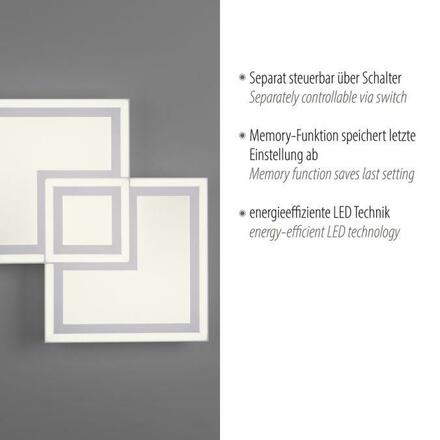 LEUCHTEN DIREKT is JUST LIGHT LED stropní svítidlo bílé ovládání vypínačem teplé bílé světlo paměťová funkce 3000K LD 14880-16