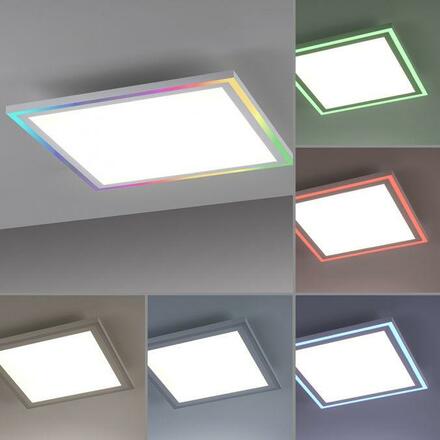 LEUCHTEN DIREKT LED stropní svítidlo 40x40, bílá, ploché Rainbow RGB, dálkový ovladač RGB+2700-6000K