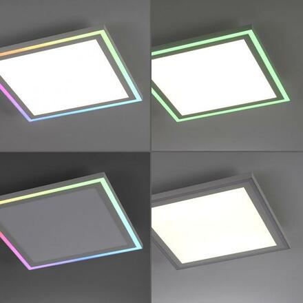 LEUCHTEN DIREKT LED stropní svítidlo 40x40, bílá, ploché Rainbow RGB, dálkový ovladač RGB+2700-6000K