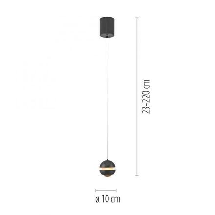 JUST LIGHT Kolekce Schöner Wohnen LED závěsné svítidlo LINI, černé, 1-ramenné 3000K
