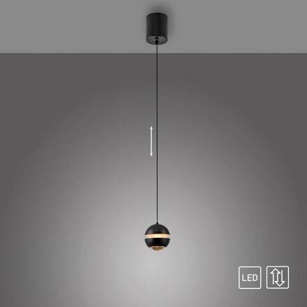 JUST LIGHT Kolekce Schöner Wohnen LED závěsné svítidlo LINI, černé, 1-ramenné 3000K