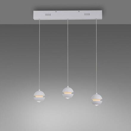 JUST LIGHT Kolekce Schöner Wohnen LED závěsné svítidlo LINI, bílé, 3-ramenné, Comfort Lift, krokově stmívatelné 3000K