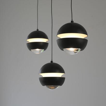 JUST LIGHT Kolekce Schöner Wohnen LED závěsné svítidlo, černé, 3-ramenné, Comfort Lift, krokově stmívatelné 3000K