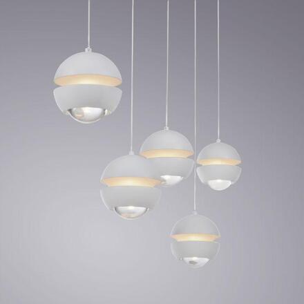 JUST LIGHT Kolekce Schöner Wohnen LED závěsné svítidlo LINI, bílé, 5-ramenné, nastavitelná výška, krokově stmívatelné 3000K