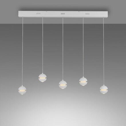 JUST LIGHT Kolekce Schöner Wohnen LED závěsné svítidlo LINI, bílé, 5-ramenné, nastavitelná výška, krokově stmívatelné 3000K