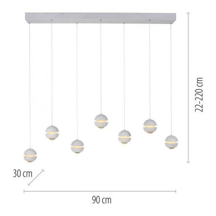 JUST LIGHT Kolekce Schöner Wohnen LED závěsné svítidlo bílá, 7-ramenné, stmívatelné, krokově stmívatelné 3000K