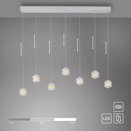 JUST LIGHT Kolekce Schöner Wohnen LED závěsné svítidlo bílá, 7-ramenné, stmívatelné, krokově stmívatelné 3000K