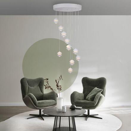 JUST LIGHT Kolekce Schöner Wohnen LED závěsné svítidlo LINI, bílé, 10-ramenné, stmívatelné, krokově stmívatelné 3000K