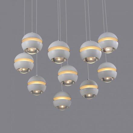 JUST LIGHT Kolekce Schöner Wohnen LED závěsné svítidlo LINI, bílé, 10-ramenné, stmívatelné, krokově stmívatelné 3000K