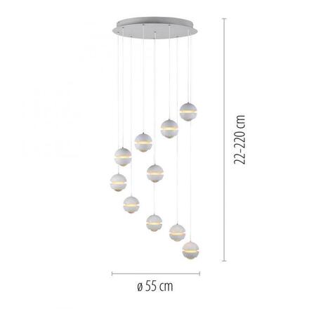 JUST LIGHT Kolekce Schöner Wohnen LED závěsné svítidlo LINI, bílé, 10-ramenné, stmívatelné, krokově stmívatelné 3000K