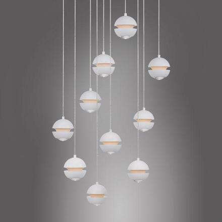 JUST LIGHT Kolekce Schöner Wohnen LED závěsné svítidlo LINI, bílé, 10-ramenné, stmívatelné, krokově stmívatelné 3000K