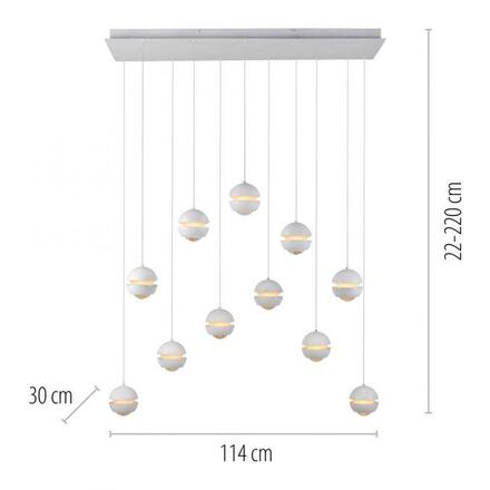 JUST LIGHT Kolekce Schöner Wohnen LED závěsné svítidlo LINI, bílá, 11-ramenné, stmívatelné, krokově stmívatelné 3000K