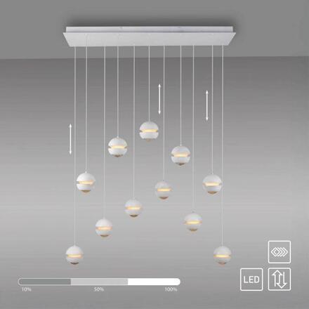 JUST LIGHT Kolekce Schöner Wohnen LED závěsné svítidlo LINI, bílá, 11-ramenné, stmívatelné, krokově stmívatelné 3000K