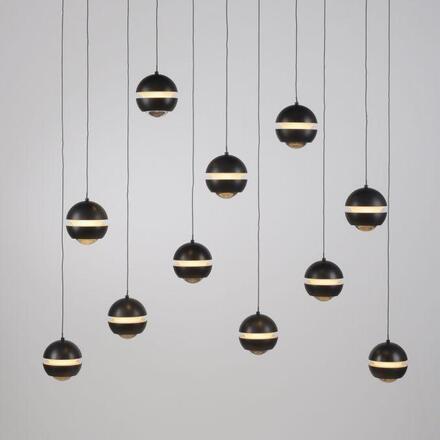 JUST LIGHT Kolekce Schöner Wohnen LED závěsné svítidlo LINI černé, 11-ramenné, stmívatelné, krokově stmívatelné 3000K