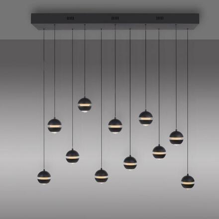 JUST LIGHT Kolekce Schöner Wohnen LED závěsné svítidlo LINI černé, 11-ramenné, stmívatelné, krokově stmívatelné 3000K