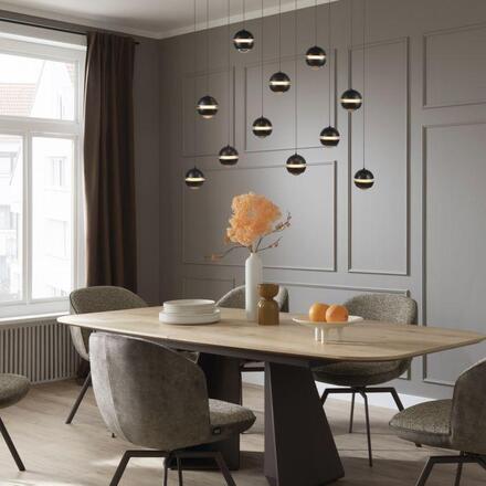 JUST LIGHT Kolekce Schöner Wohnen LED závěsné svítidlo LINI černé, 11-ramenné, stmívatelné, krokově stmívatelné 3000K