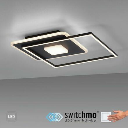 LEUCHTEN DIREKT is JUST LIGHT LED stropní svítidlo hranaté Switchmo černá 3 krokové stmívání moderní krokově stmívatelné 3000K LD 15045-18