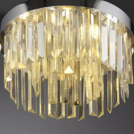 JUST LIGHT Křišťálové stropní svítidlo KULUNKER, chrom 30cm průměr