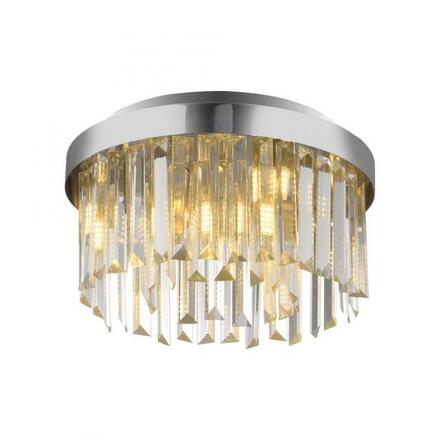 JUST LIGHT Křišťálové stropní svítidlo KULUNKER, chrom 30cm průměr