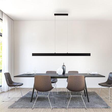 JUST LIGHT LED závěsné svítidlo DRITTO, černé, lineární 3000K