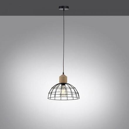 LEUCHTEN DIREKT is JUST LIGHT závěsné svítidlo 31x31 kovové stínítko přírodní dřevo černá 1 ramenné do kuchyně  LD 15121-18