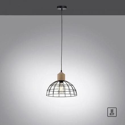 LEUCHTEN DIREKT is JUST LIGHT závěsné svítidlo 31x31 kovové stínítko přírodní dřevo černá 1 ramenné do kuchyně  LD 15121-18