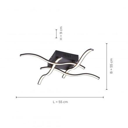 LEUCHTEN DIREKT is JUST LIGHT LED stropní svítidlo, černá, design vlny 3000K LD 15131-18