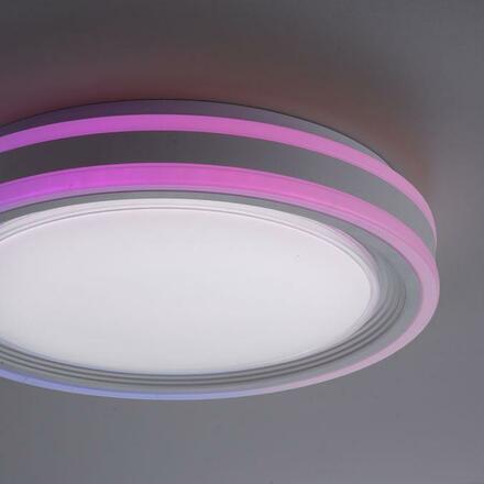 LEUCHTEN DIREKT is JUST LIGHT LED stropní svítidlo 40x40cm, kruhové, bílé, stmívatelné, hra světla, CCT LED panel RGB+2700-6500
