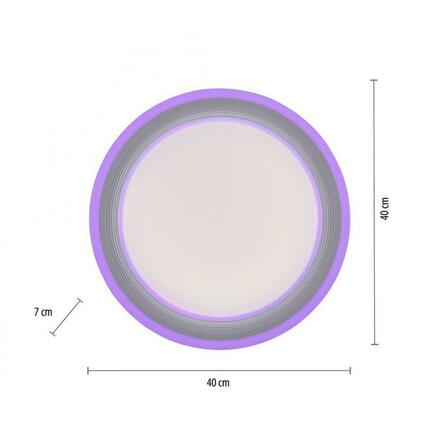 LEUCHTEN DIREKT is JUST LIGHT LED stropní svítidlo 40x40cm, kruhové, bílé, stmívatelné, hra světla, CCT LED panel RGB+2700-6500