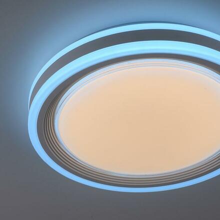 LEUCHTEN DIREKT is JUST LIGHT LED stropní svítidlo 40x40cm, kruhové, bílé, stmívatelné, hra světla, CCT LED panel RGB+2700-6500