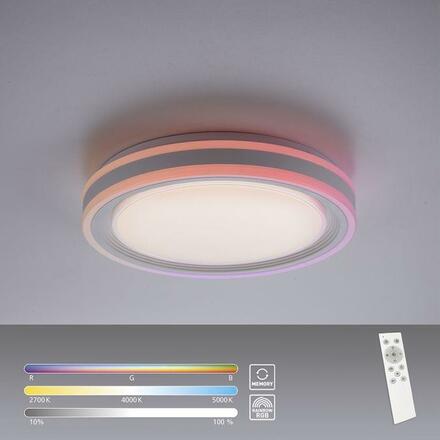 LEUCHTEN DIREKT is JUST LIGHT LED stropní svítidlo 40x40cm, kruhové, bílé, stmívatelné, hra světla, CCT LED panel RGB+2700-6500