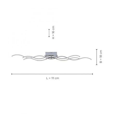 LEUCHTEN DIREKT is JUST LIGHT LED stropní svítidlo, 3-ramenné, design vlny, ocel 3000K LD 15166-55