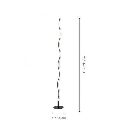 LEUCHTEN DIREKT is JUST LIGHT LED designové stojací svítidlo, design vlny, černá 3000K LD 15168-18