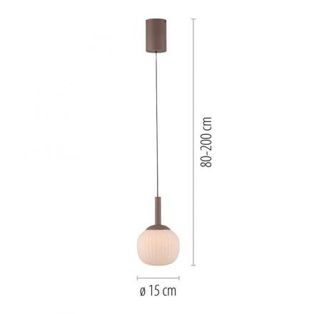 JUST LIGHT LED závěsné svítidlo NAMI, písková barva, Comfort-Lift, paměťová funkce, opálové sklo, SimplyDim 3000K