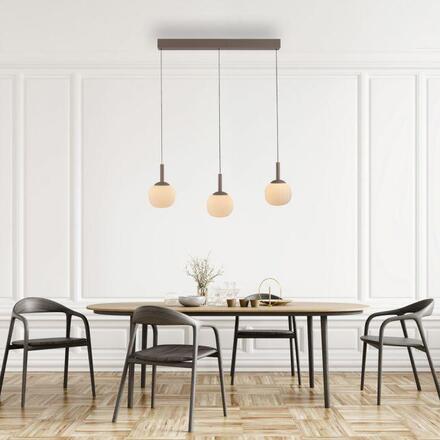 JUST LIGHT LED závěsné svítidlo NAMI, písková barva, podlouhlé, stmívatelné, Comfort-Lift, paměťová funkce, SimplyDim 3000K