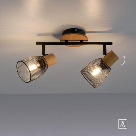 LEUCHTEN DIREKT is JUST LIGHT Stropní svítidlo dřevo / kov E14 patice spot bodové svítidlo LD 15192-79
