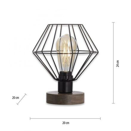 LEUCHTEN DIREKT is JUST LIGHT Stolní lampa, dřevodekor, 1xE27 max. 40 W, do interiéru, dřevodekor+kov,