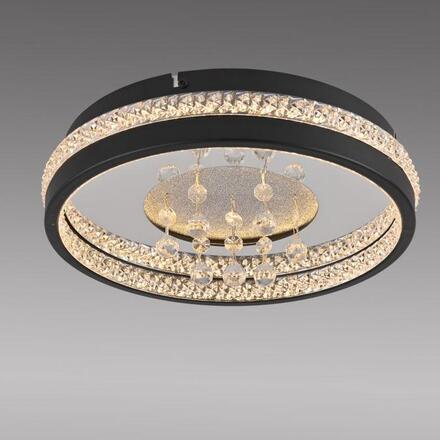 JUST LIGHT LED křišťálové stropní svítidlo HANNI, černá, 3000K